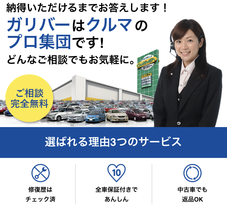 ガリバー 中古車提案 問い合わせ